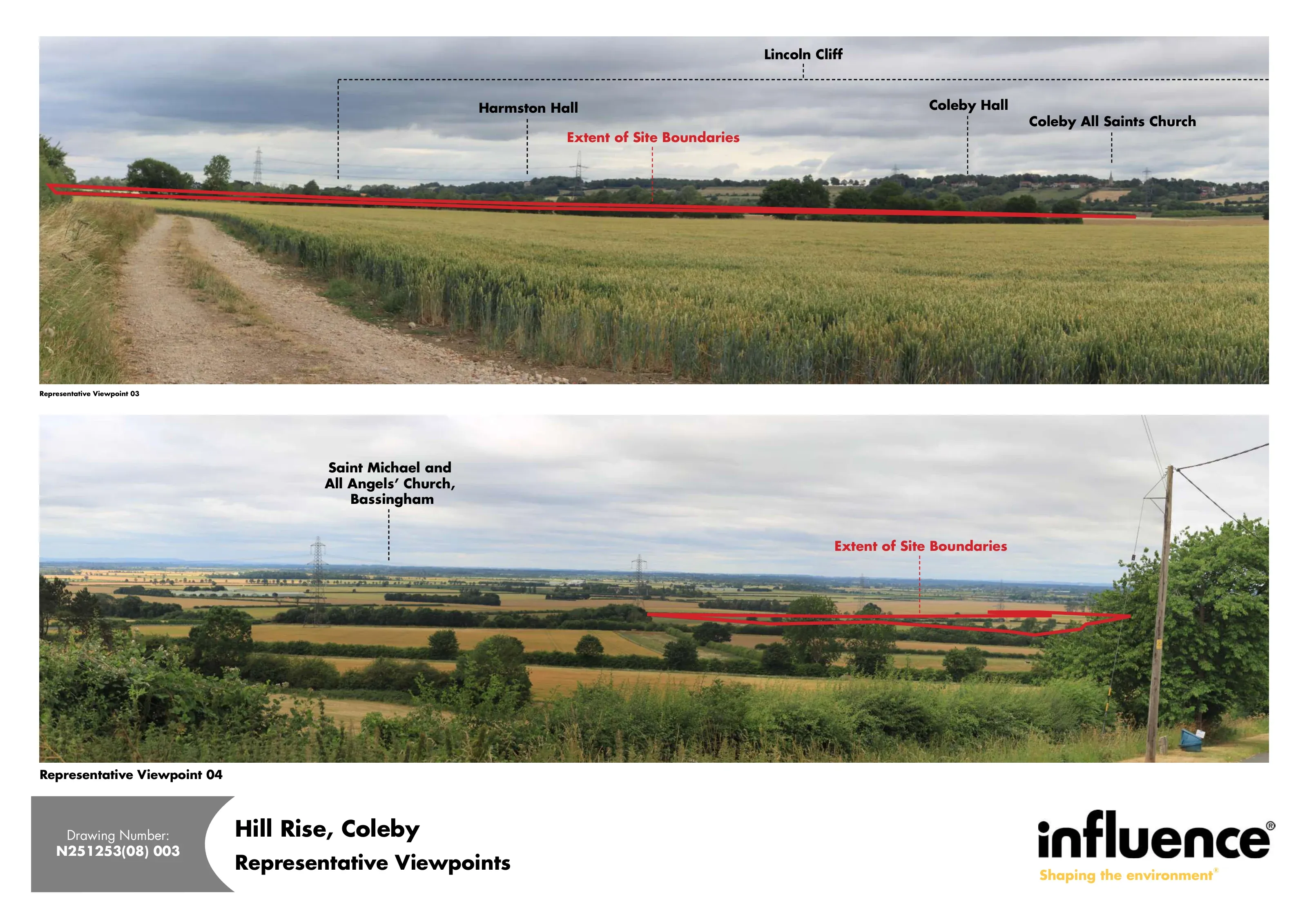 Representative viewpoints showing the proposed Coleby solar site within its landscape setting